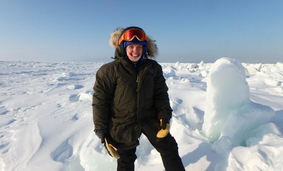 Sarah Johnson 51 Student is in the artic, smiling 