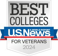 US News and World Report badge stating that 51 is a Best College for Veterans, 2024